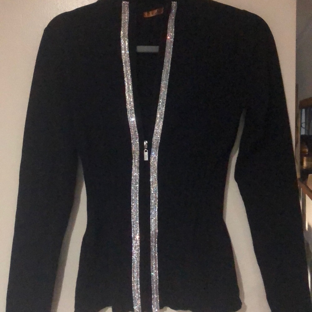 Beautiful, sequin ribbed sweater .